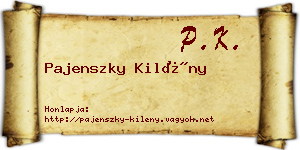 Pajenszky Kilény névjegykártya